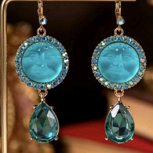 Kirks Folly Blue Moon Face Earrings